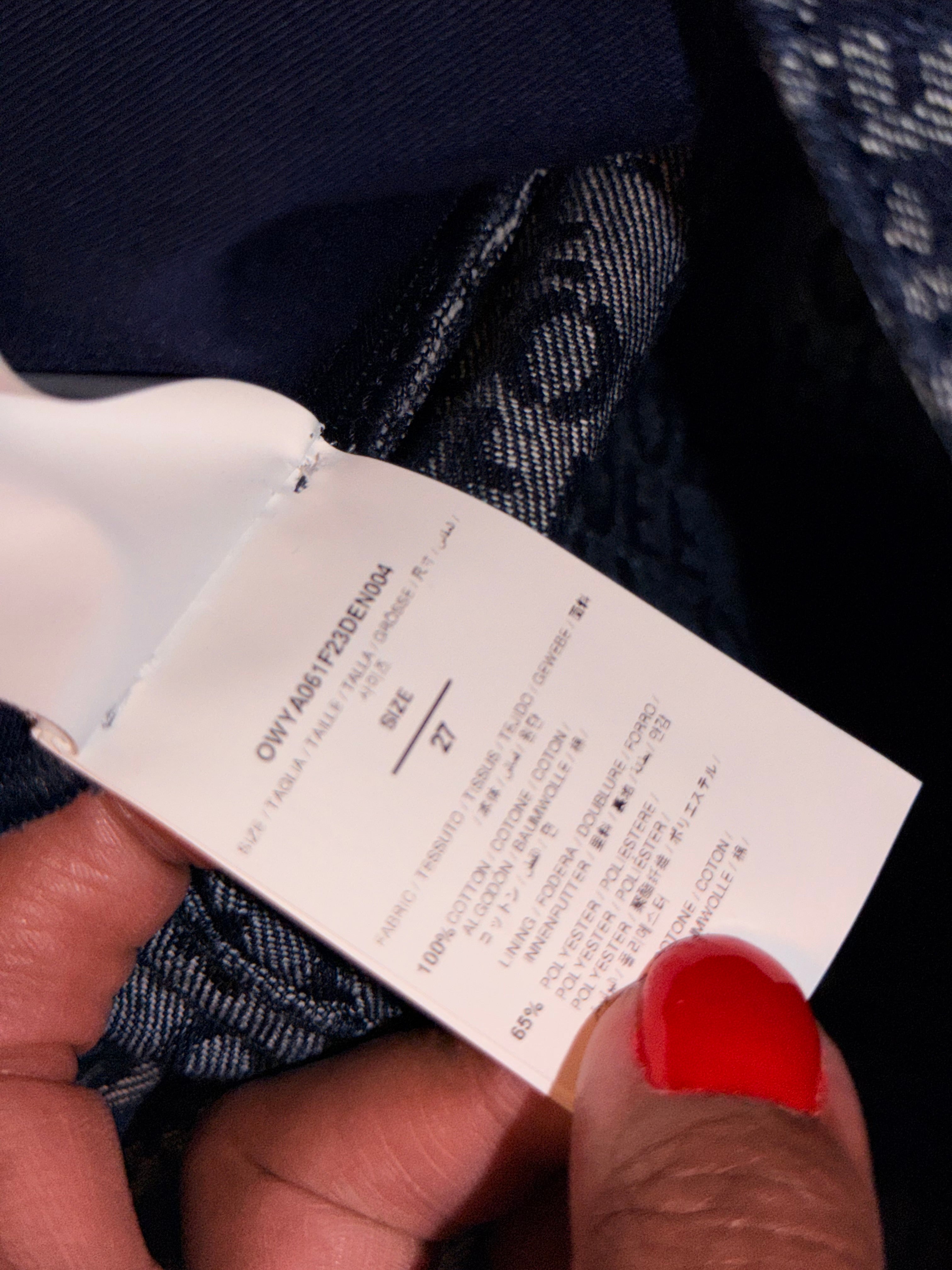 Off white jacquard slim flared 34