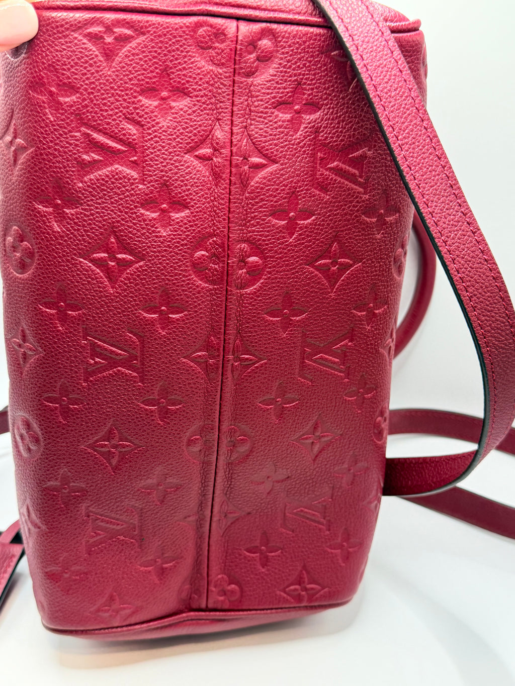 Louis Vuitton Speedy Bandouliere Bag Monogram Empreinte Giant 25 Burgundy 11