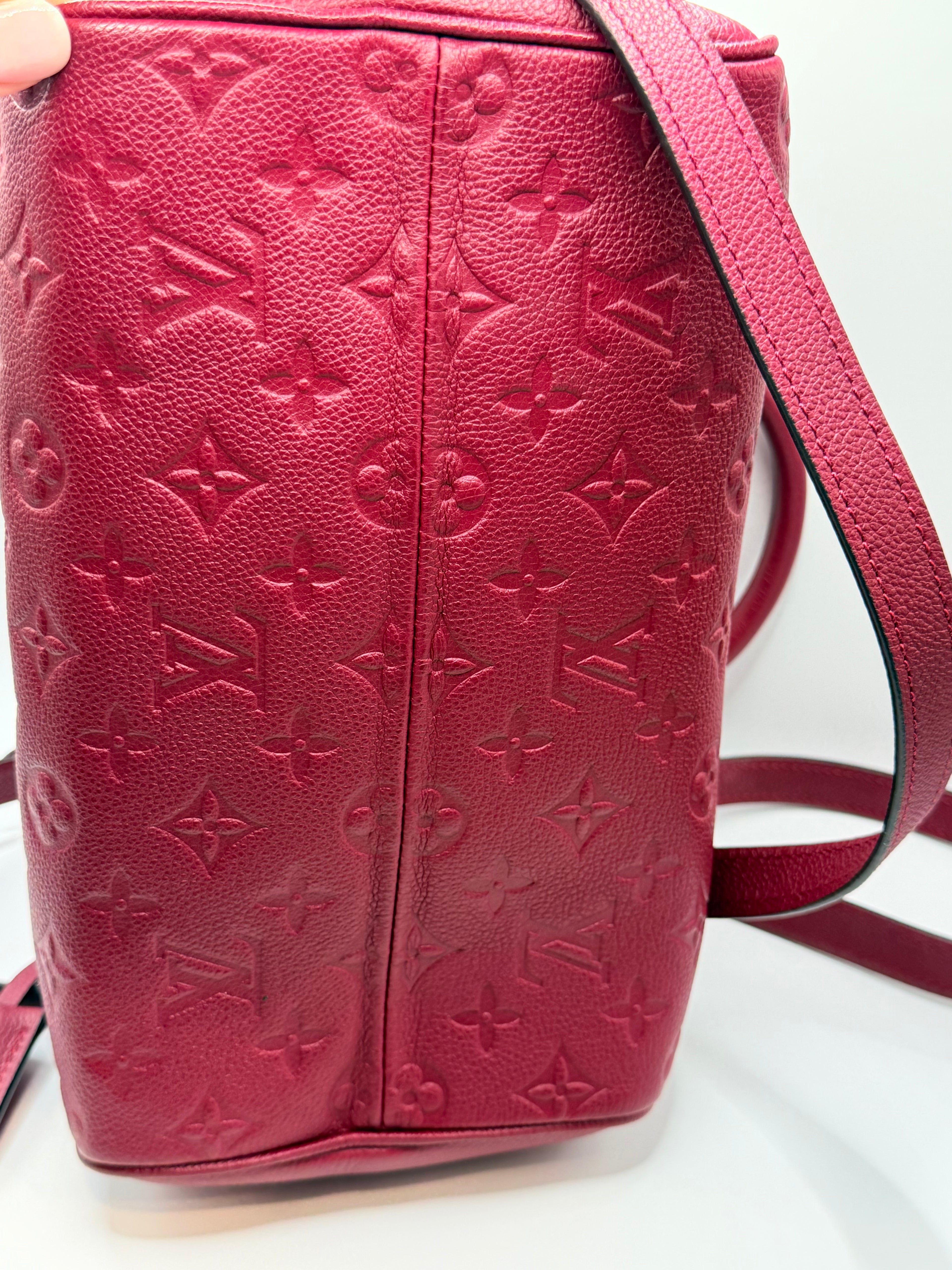 Louis Vuitton Speedy Bandouliere Bag Monogram Empreinte Giant 25 Burgundy 11