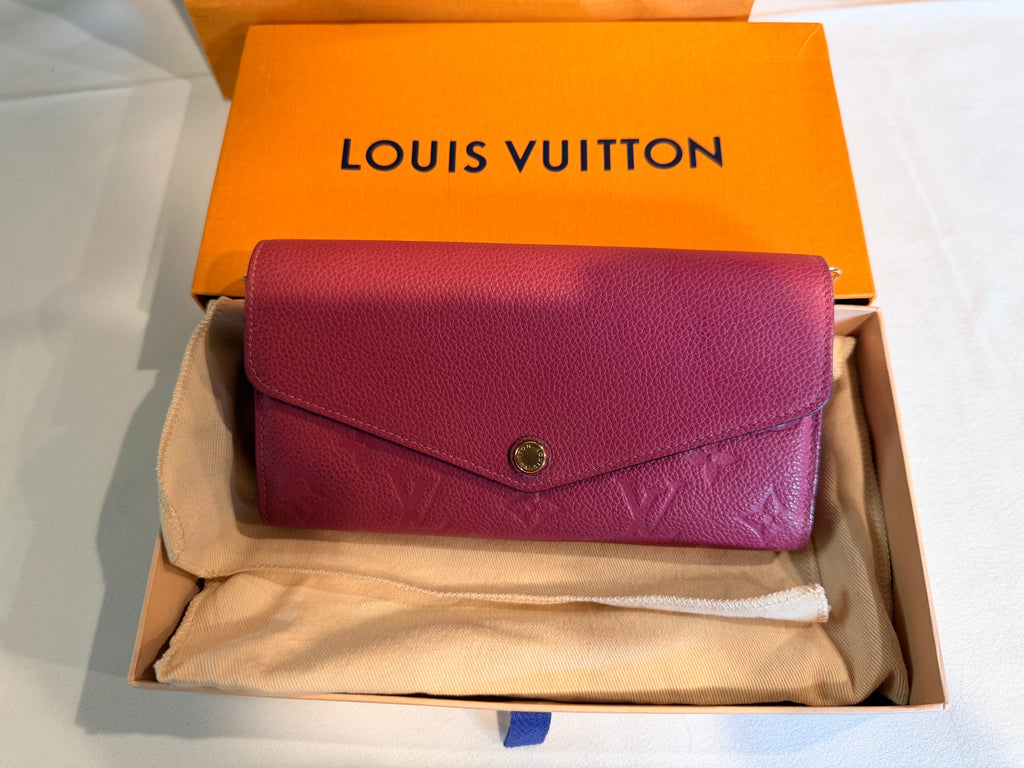 Louis Vuitton Portefeuille Sarah Monogram Empreinte Leather Magenta 11