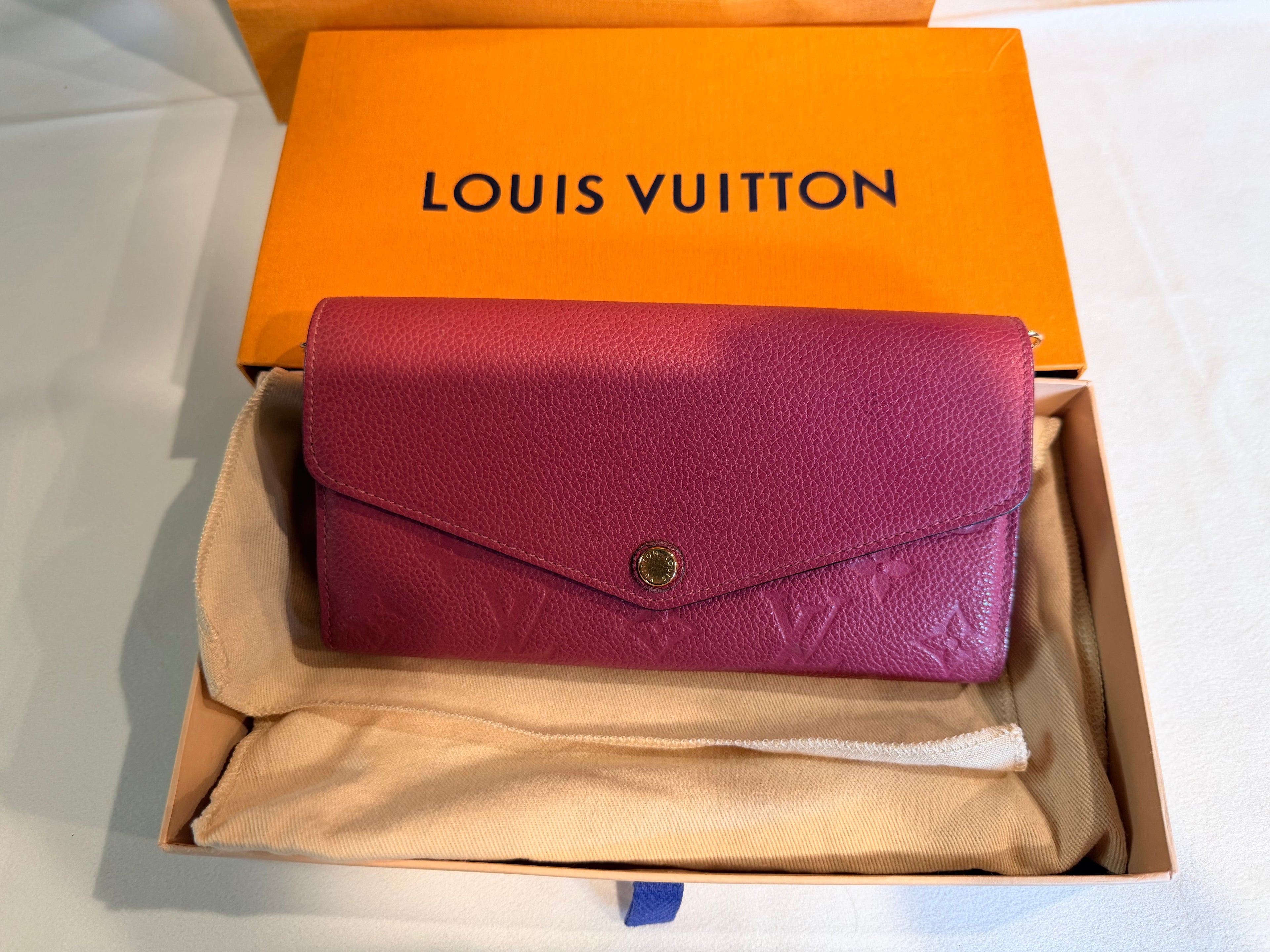 Louis Vuitton Portefeuille Sarah Monogram Empreinte Leather Magenta 11