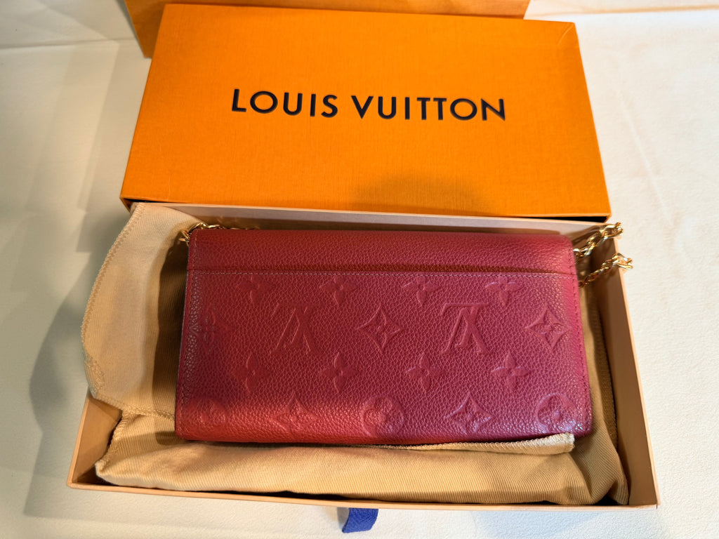 Louis Vuitton Portefeuille Sarah Monogram Empreinte Leather Magenta 11