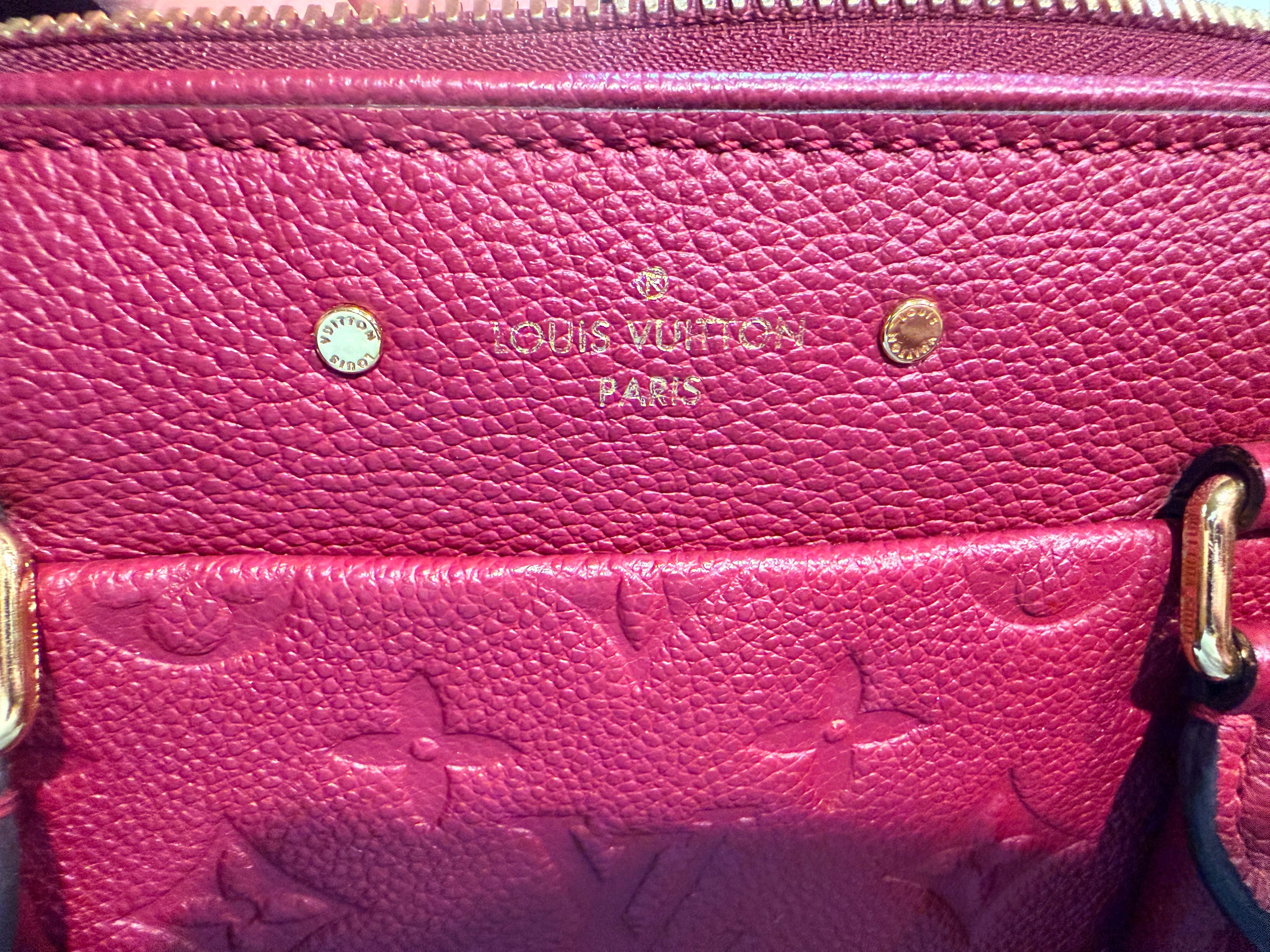 Louis Vuitton Speedy Bandouliere Bag Monogram Empreinte Giant 25 Burgundy 11
