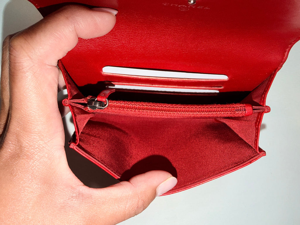 Chanel Boy Flap Wallet in Red Quilted Leather 57