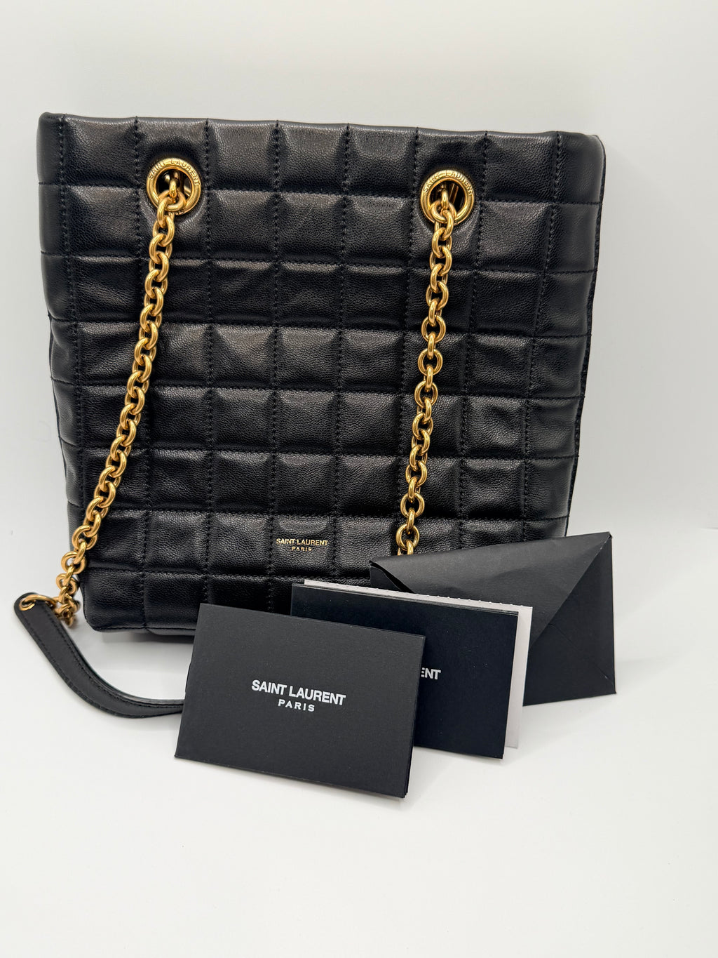 Ysl Matelassé Carré Mini Tote Bag In Lambskin 1