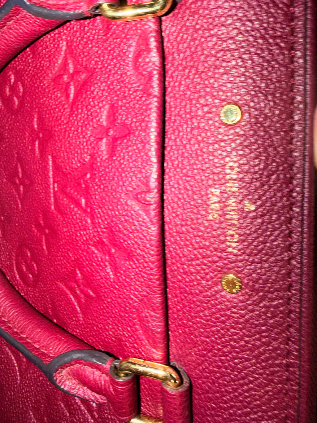 Louis Vuitton Speedy Bandouliere Bag Monogram Empreinte Giant 25 Burgundy 11