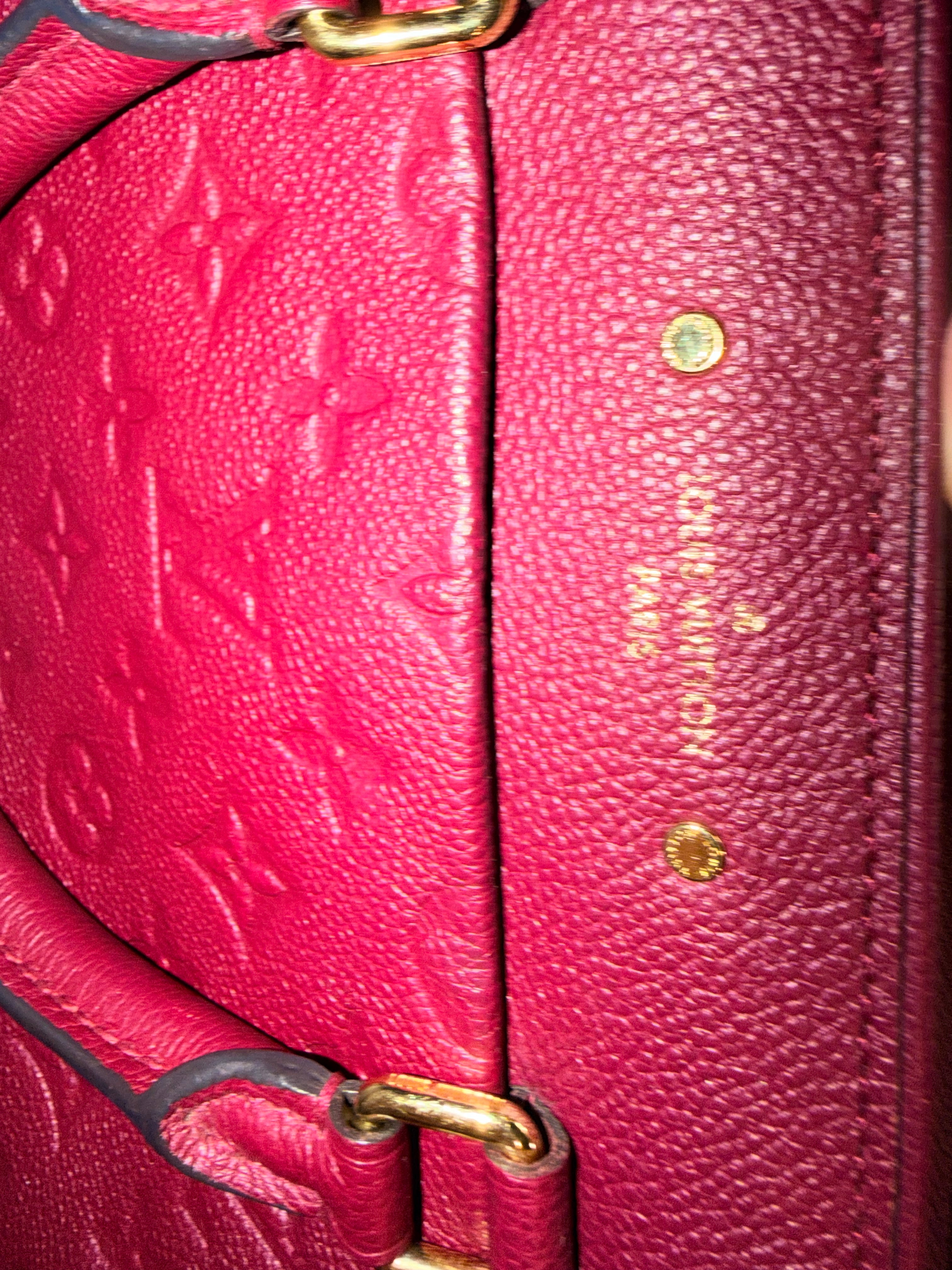 Louis Vuitton Speedy Bandouliere Bag Monogram Empreinte Giant 25 Burgundy 11