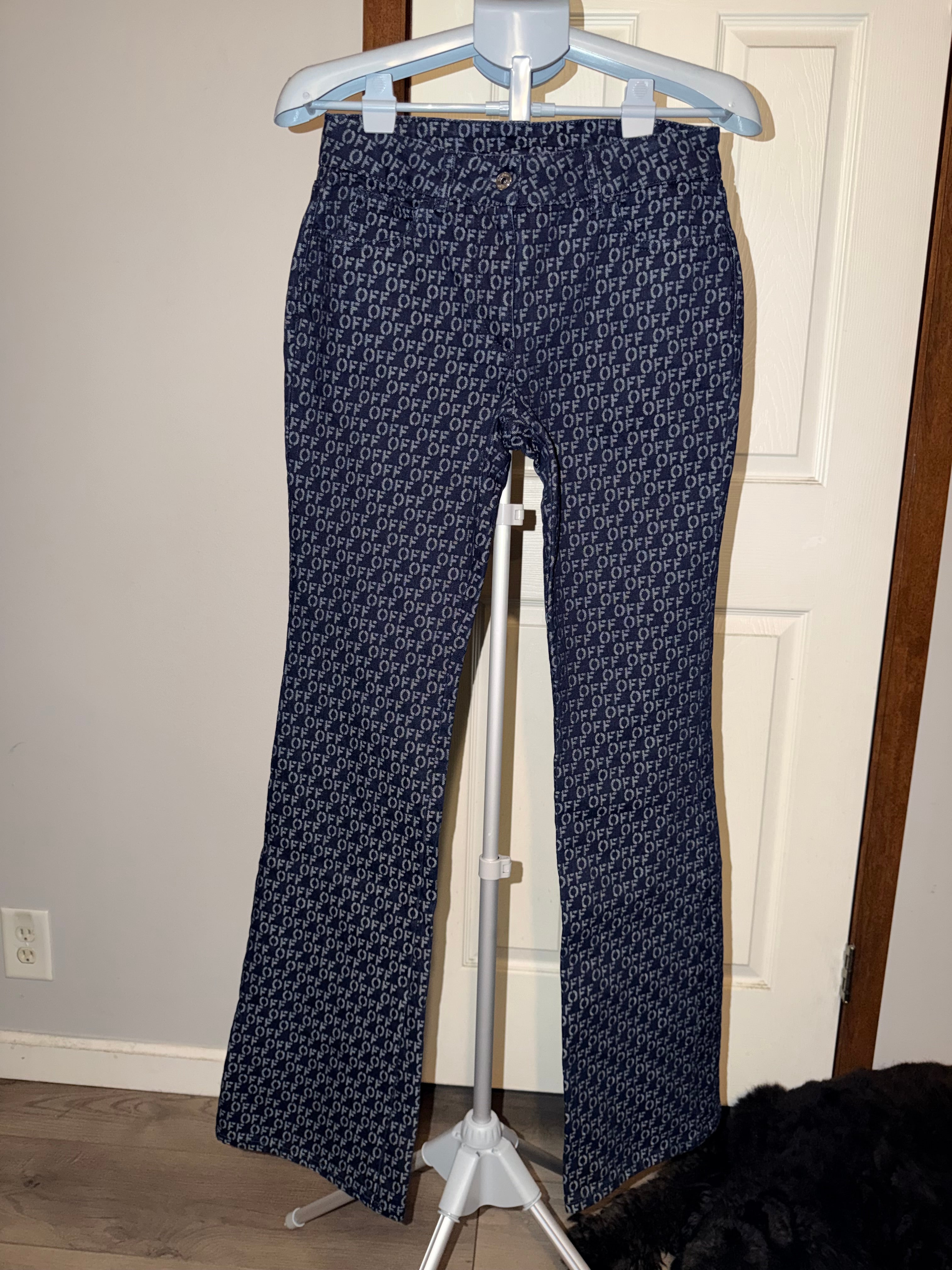 Off white jaquard slim flared 35
