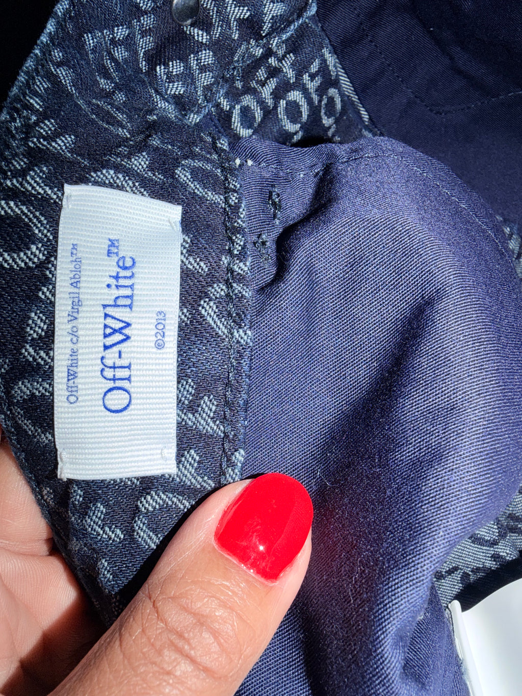 Off white jaquard slim flared 35